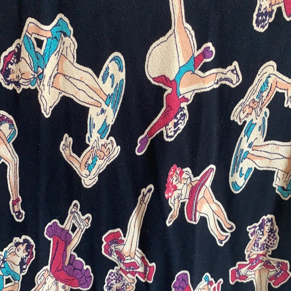 RARE VINTAGE BETSEY JOHNSON PIN UP PAPER DOLLS MAXI DRESS S RETRO 90s Y2K GRUNGE - Picture 5 of 5